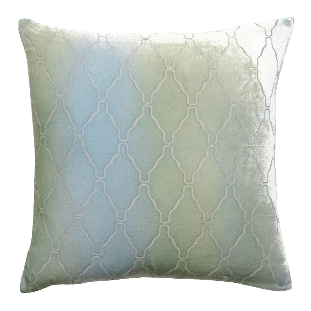 Arches Velvet Burnout Pillow Ice Kevin O'Brien 18x18 Ice at FIG LINENS AND HOME 1