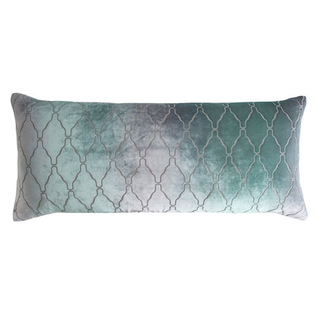 Arches Velvet Burnout Pillow Jade Kevin O'Brien 16x36 Jade at FIG LINENS AND HOME 2