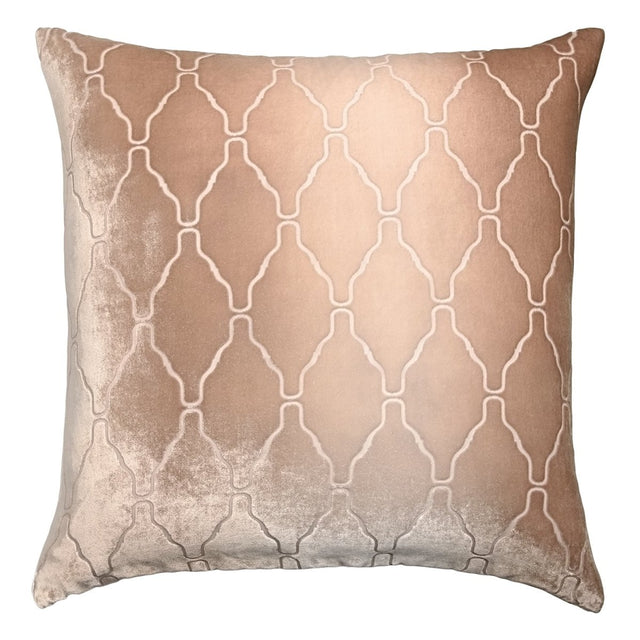 Arches Velvet Burnout Pillow Latte Kevin O'Brien 18x18 Latte at FIG LINENS AND HOME 1