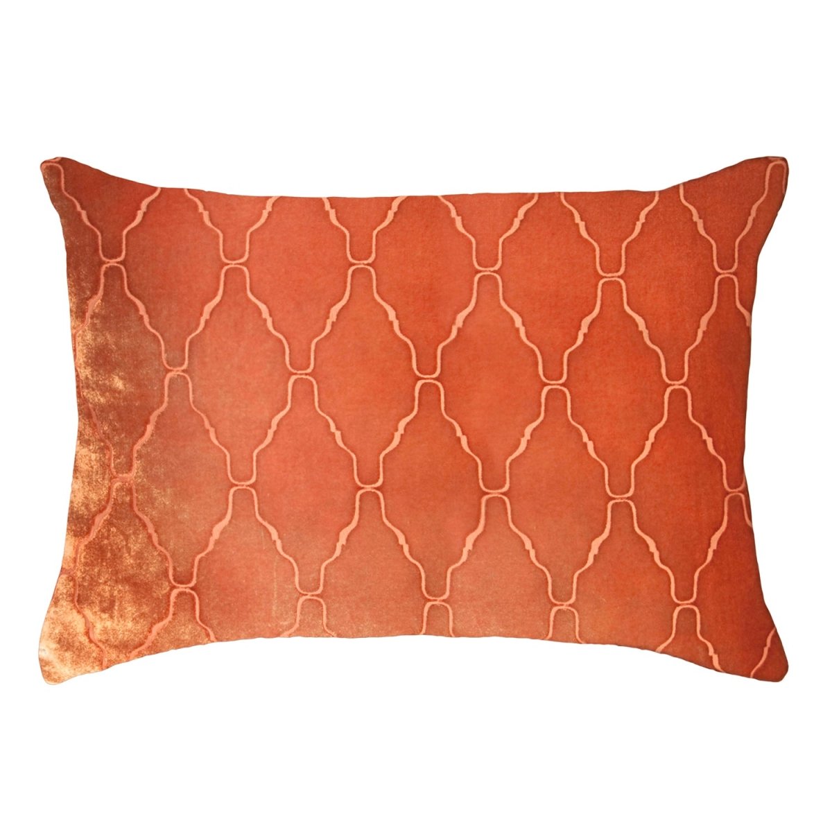 Arches Velvet Burnout Pillow Mango Kevin O'Brien 14x20 Mango at FIG LINENS AND HOME 2
