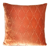 Arches Velvet Burnout Pillow Mango Kevin O'Brien 18x18 Mango at FIG LINENS AND HOME 1
