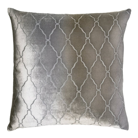 Arches Velvet Burnout Pillow Nickel Kevin O'Brien 18x18 Nickel at FIG LINENS AND HOME 1