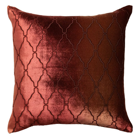Arches Velvet Burnout Pillow Paprika Kevin O'Brien 18x18 Paprika at FIG LINENS AND HOME 1