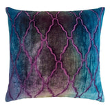 Arches Velvet Burnout Pillow Peacock Kevin O'Brien 18x18 Peacock at FIG LINENS AND HOME 1