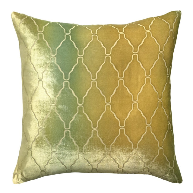 Arches Velvet Burnout Pillow Scallion Kevin O'Brien 18x18 Scallion at FIG LINENS AND HOME 1