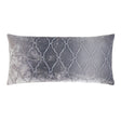 Arches Velvet Burnout Pillow Silver Kevin O'Brien 12x24 Silver at FIG LINENS AND HOME 2