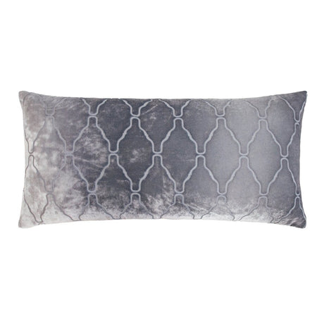 Arches Velvet Burnout Pillow Silver Kevin O'Brien 12x24 Silver at FIG LINENS AND HOME 2