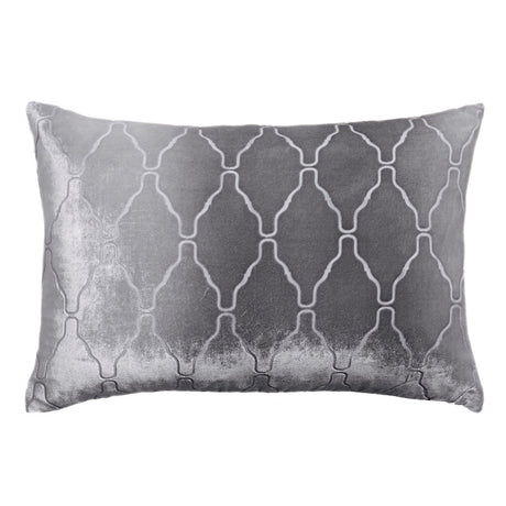 Arches Velvet Burnout Pillow Silver Kevin O'Brien 14x20 Silver at FIG LINENS AND HOME 3