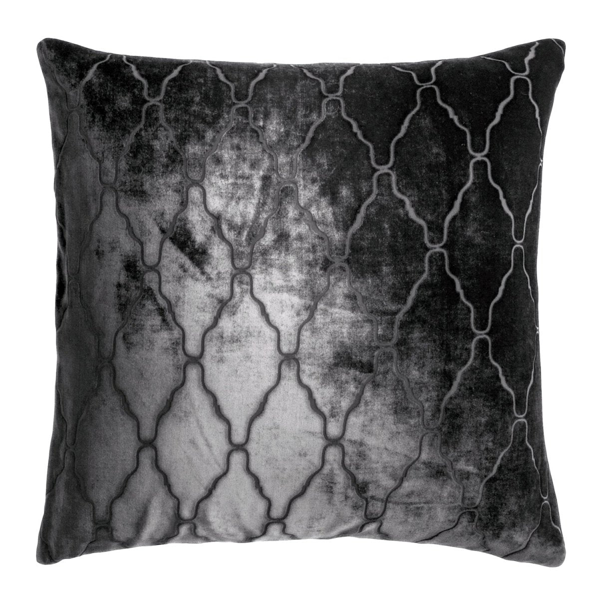 Arches Velvet Burnout Pillow Smoke Kevin O'Brien 18x18 Smoke at FIG LINENS AND HOME 2