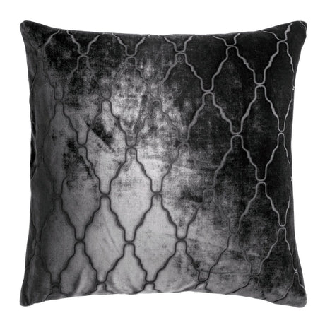 Arches Velvet Burnout Pillow Smoke Kevin O'Brien 18x18 Smoke at FIG LINENS AND HOME 2