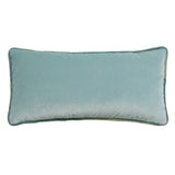 Banded Velvet Performance Pillows Basil Kevin O'Brien at Fig Linens and Home - Back View