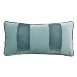 Banded Velvet Performance Pillows Basil Kevin O'Brien at Fig Linens and Home - Front View