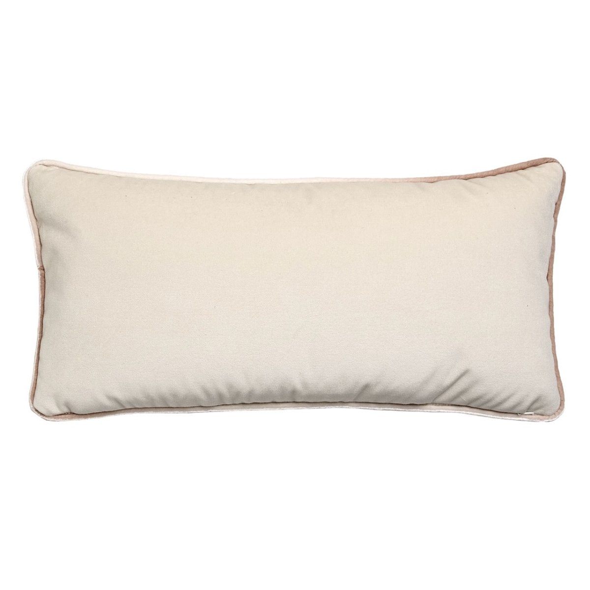 Banded Velvet Performance Pillows Latte by Kevin O'Brien at Fig Linens and Home - Back View