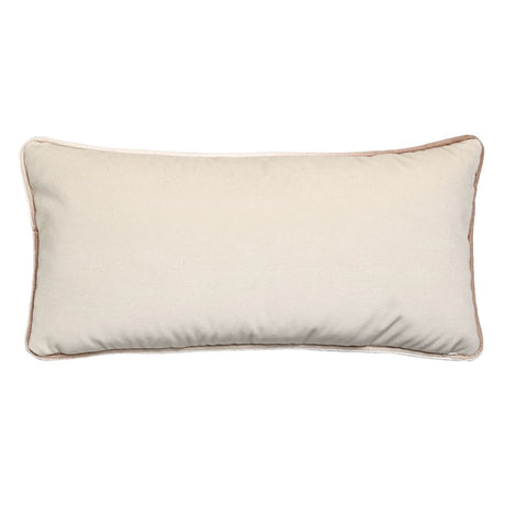 Banded Velvet Performance Pillows Latte by Kevin O'Brien at Fig Linens and Home - Back View