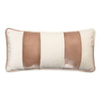 Banded Velvet Performance Pillows Latte by Kevin O'Brien at Fig Linens and Home - Front View