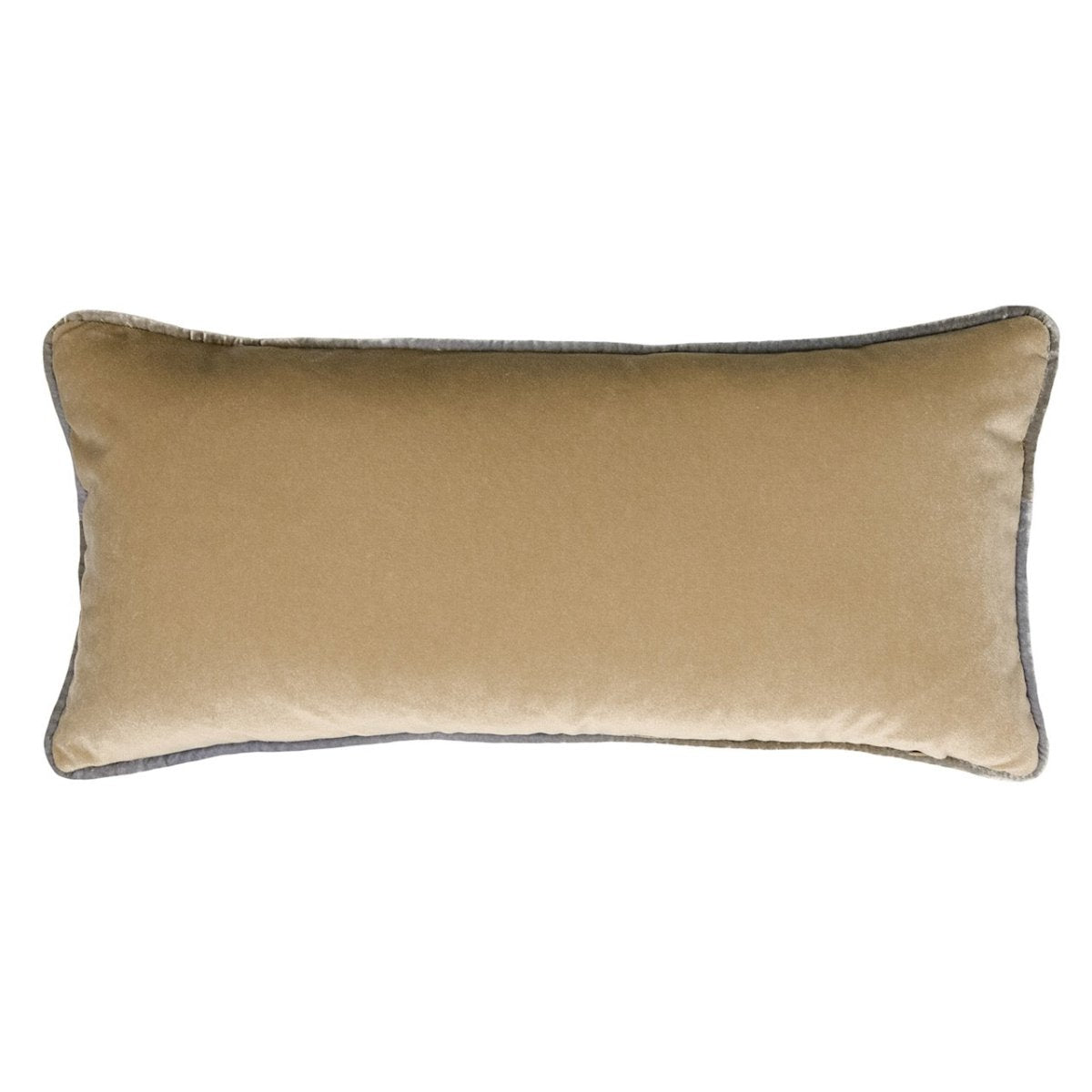 Banded Velvet Performance Pillows Nickel Kevin O'Brien at Fig Linens and Home - Back View