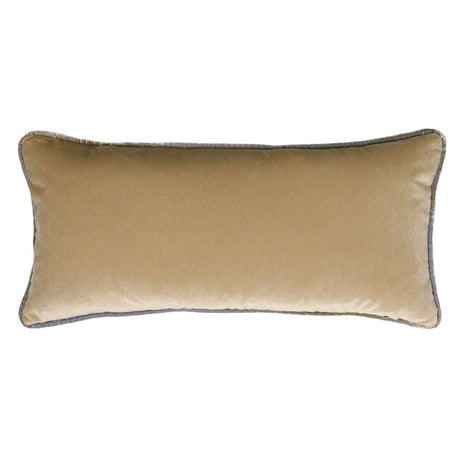 Banded Velvet Performance Pillows Nickel Kevin O'Brien at Fig Linens and Home - Back View