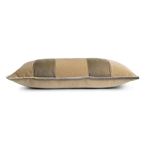 Banded Velvet Performance Pillows Nickel Kevin O'Brien at Fig Linens and Home - Side View