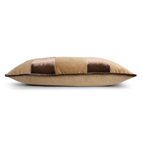 Banded Velvet Performance Pillows Sable Kevin O'Brien at Fig Linens and Home - side View