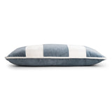 Banded Velvet Performance Pillows Sky Kevin O'Brien at Fig Linens and Home - Side View