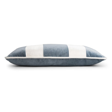 Banded Velvet Performance Pillows Sky Kevin O'Brien at Fig Linens and Home - Side View