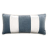 Banded Velvet Performance Pillows Sky Kevin O'Brien at Fig Linens and Home - Front View