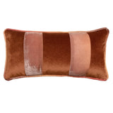 Banded Velvet Performance Pillows Sunstone Kevin O'Brien at Fig Linens and Home - Front View