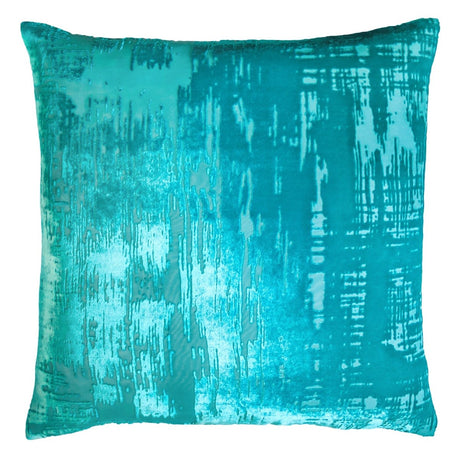 Brushstroke Velvet Burnout Pillow Aruba Kevin O'Brien at Fig Linens and Home - View 1