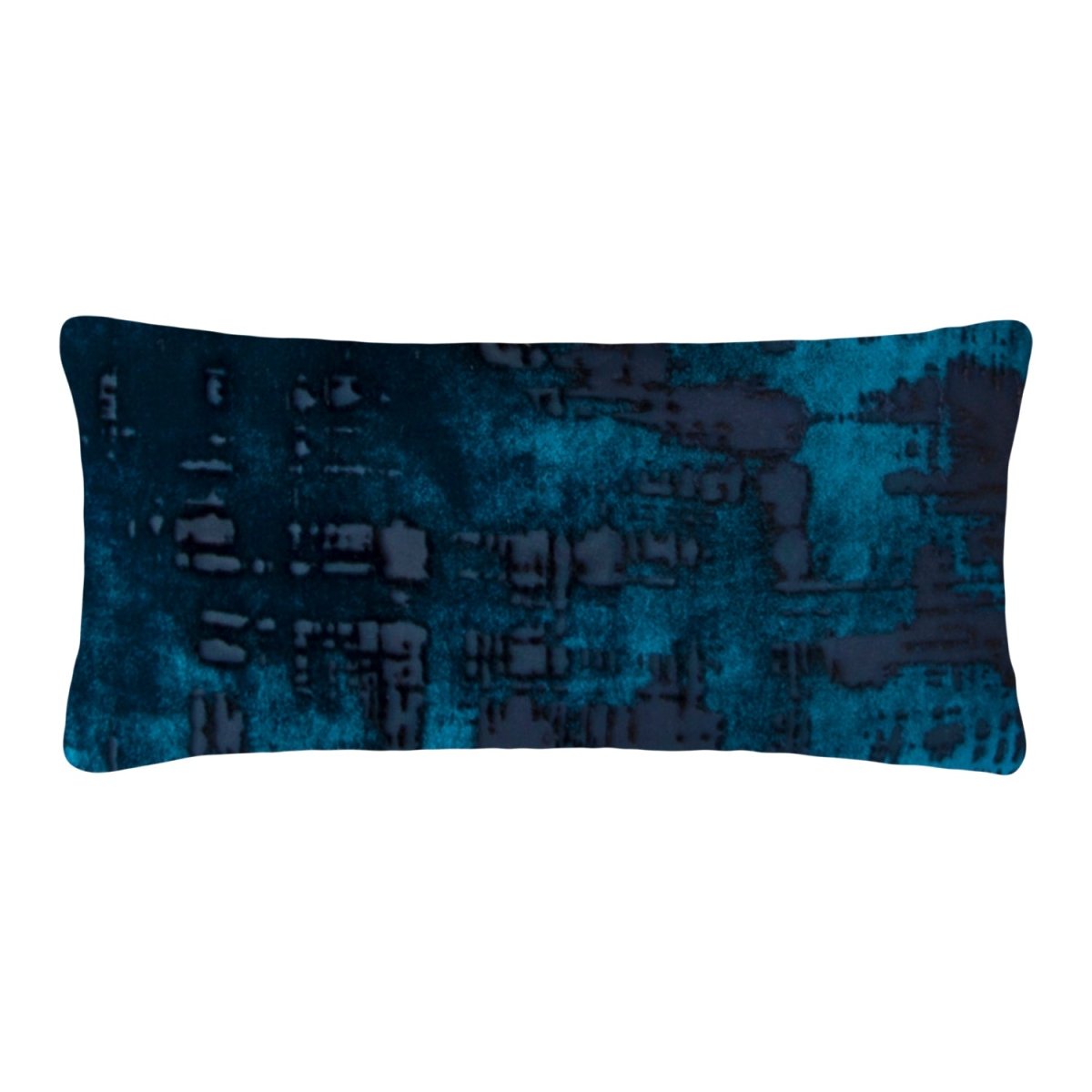 Brushstroke Velvet Burnout Pillow Cobalt Black Kevin O'Brien at Fig Linens and Home - View 4