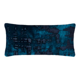 Brushstroke Velvet Burnout Pillow Cobalt Black Kevin O'Brien at Fig Linens and Home - View 4