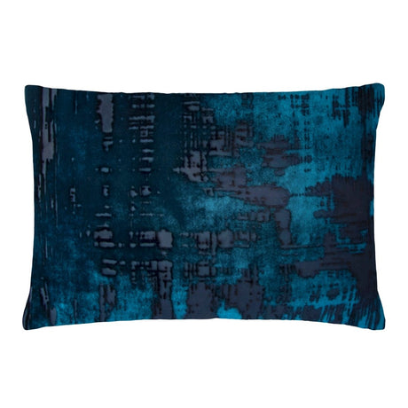 Brushstroke Velvet Burnout Pillow Cobalt Black Kevin O'Brien at Fig Linens and Home - View 2