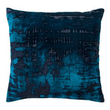Brushstroke Velvet Burnout Pillow Cobalt Black Kevin O'Brien at Fig Linens and Home - View 1