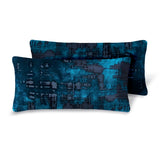Brushstroke Velvet Burnout Pillow Cobalt Black Kevin O'Brien at Fig Linens and Home - View 3