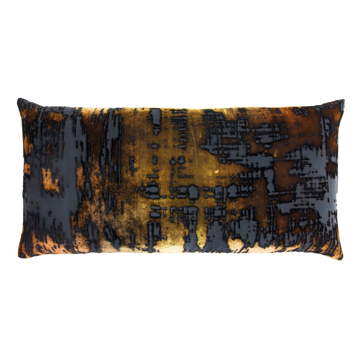 Brushstroke Velvet Burnout Pillow Copper Ivy Kevin O'Brien 12x24 Copper Ivy at FIG LINENS AND HOME 5