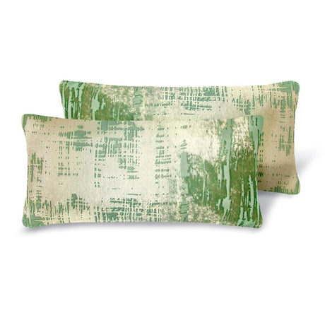 Brushstroke Velvet Burnout Pillow Grass Kevin O'Brien 7x15 Mini Boudoirs - Set of 2 Grass at FIG LINENS AND HOME 5
