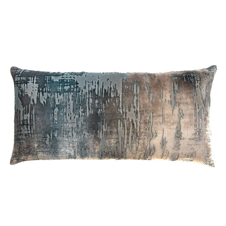 Brushstroke Velvet Burnout Pillow Gunmetal Kevin O'Brien 12x24 Gunmetal at FIG LINENS AND HOME 4