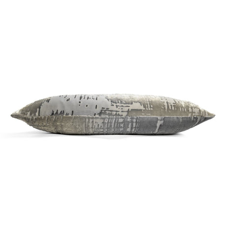 Brushstroke Velvet Burnout Pillow Nickel Kevin O'Brien 12x24 Nickel at FIG LINENS AND HOME 5