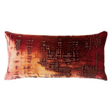 Brushstroke Velvet Burnout Pillow Paprika Kevin O'Brien 12x24 Paprika at FIG LINENS AND HOME 6