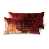Brushstroke Velvet Burnout Pillow Paprika Kevin O'Brien 7x15 Mini Boudoirs - Set of 2 Paprika at FIG LINENS AND HOME 5