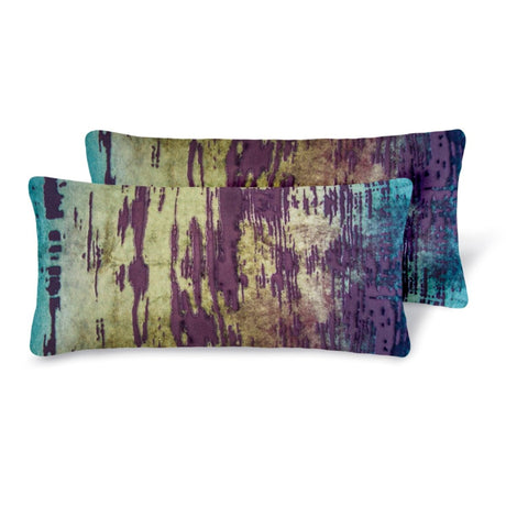 Brushstroke Velvet Burnout Pillow Peacock Kevin O'Brien 7x15 Mini Boudoirs - Set of 2 Peacock at FIG LINENS AND HOME 4