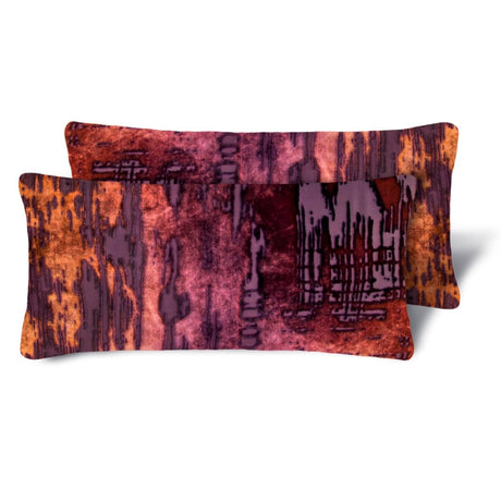 Brushstroke Velvet Burnout Pillow Wildberry Kevin O'Brien 7x15 Mini Boudoirs - Set of 2 Wildberry at FIG LINENS AND HOME 4