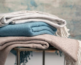 Stripe Cashmere Throw Blanket | Kevin O'Brien at Fig Linens and Home - View 2