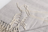 Detail View Cashmere Throw Blanket | Grey Stripe Cashmere Throw by Kevin O'Brien