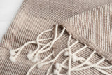 Detail View Cashmere Throw Blanket | Mocha Stripe Cashmere Throw by Kevin O'Brien