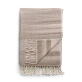 Cashmere Throw Blanket | Mocha Stripe Cashmere Throw by Kevin O'Brien