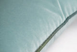Tranquility Velvet Performance Pillows Basil Kevin O'Brien Detail of Piping