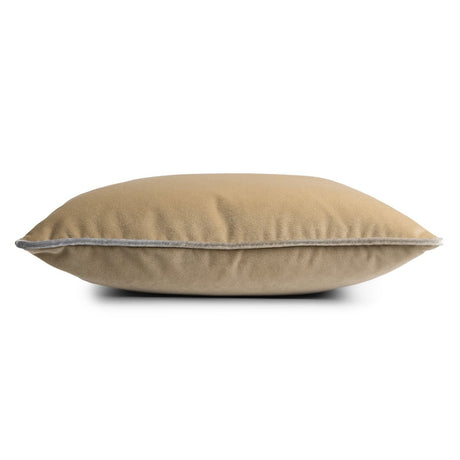 Tranquility Velvet Performance Pillows Nickel Kevin O'Brien 20x20 Piping Detail