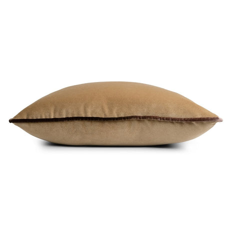 Tranquility Velvet Performance Pillows Sable Kevin O'Brien 14x20 Piping Detail