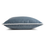 Tranquility Velvet Performance Pillows Sky Kevin O'Brien 14x20 Piping Detail