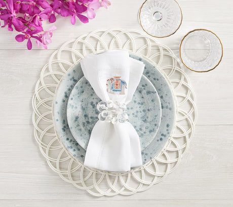 Alfresco Placemats Set of 4 in White by Kim Seybert - Lifestyle Table Setting Fig Linens and Home 1
